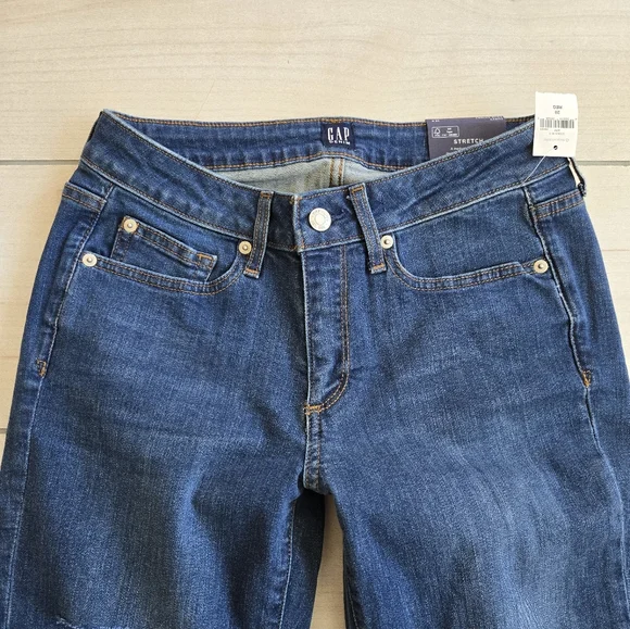 NWT GAP Curvy True Skinny Stretch Jeans Blue Distressed Knees - Picture 4 of 15